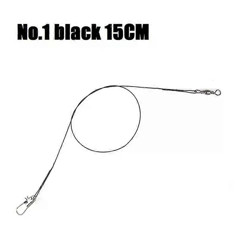 1pcs Fishing Line Steel Wire Leader With Snap & Swivels Wire Leadcore Leash 15/20/25/30cm Titanium Thread Anti-bite Thread
