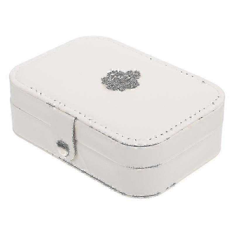 White Desk Storage Box Jewelry Box Portable Ring Storage Box