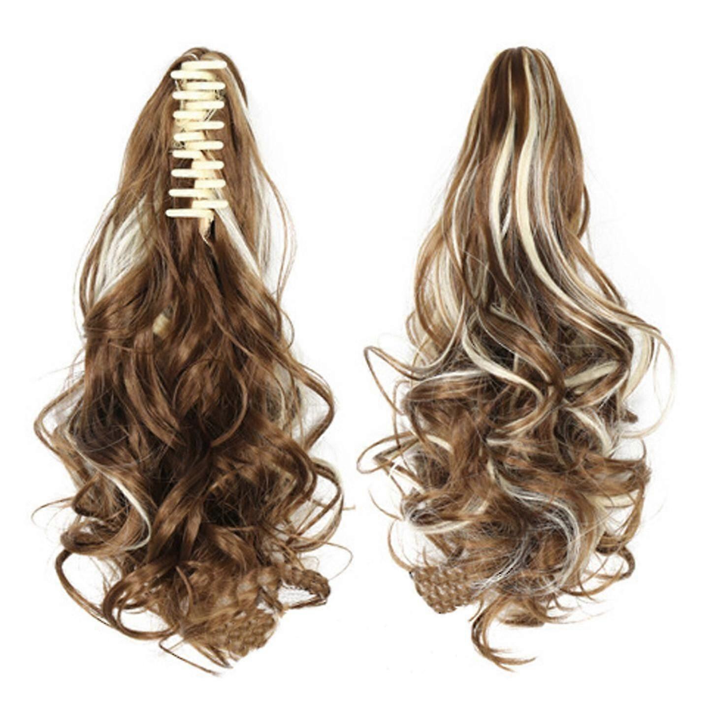 Ponytail-hiustenpidennykset vaalea vaalea sekoitus poninhäntäpidike kynsissä synteettiset hiuslisäkkeet