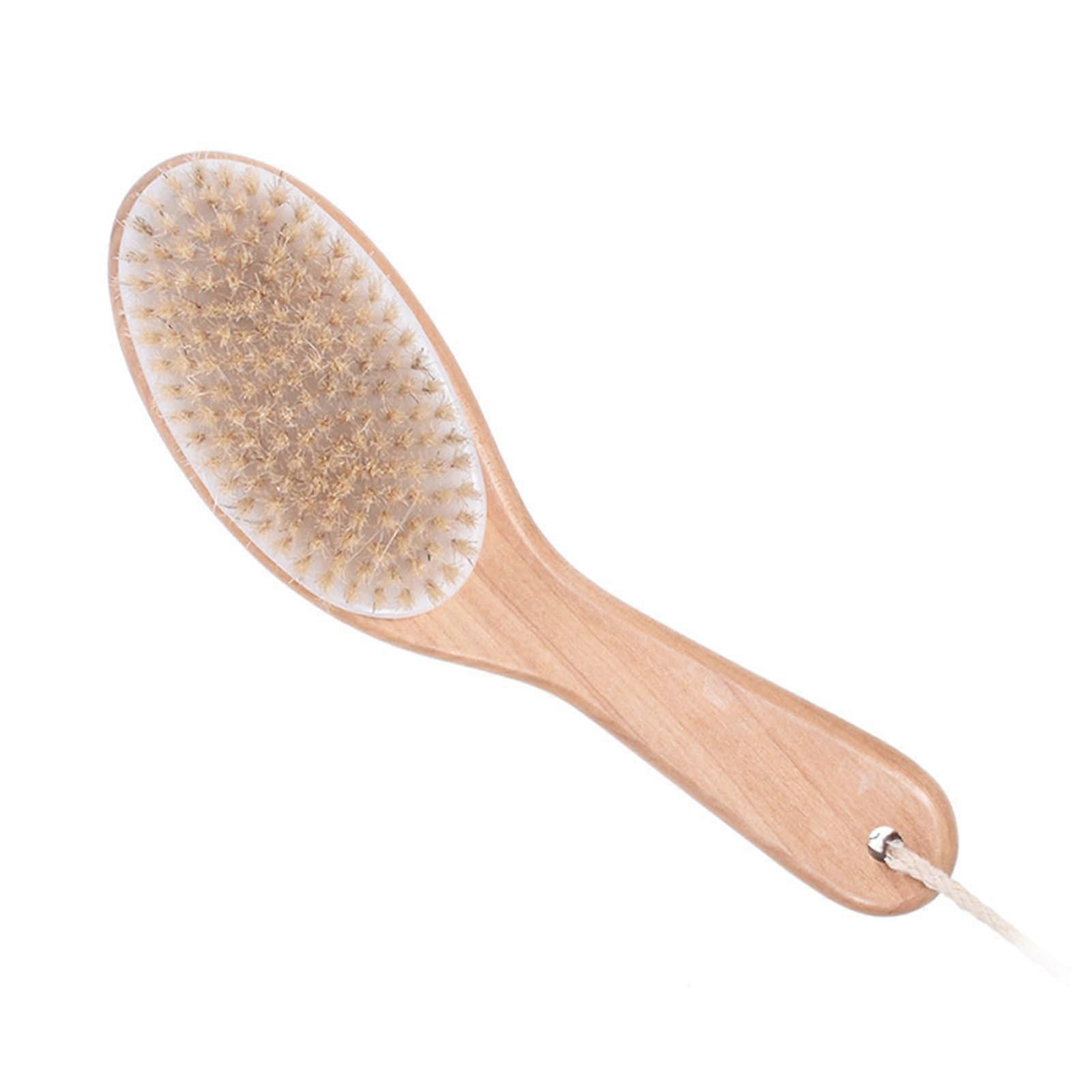 Natural Boar Bristle Body Brush for Lymphatic Drainage and Circulation Boost