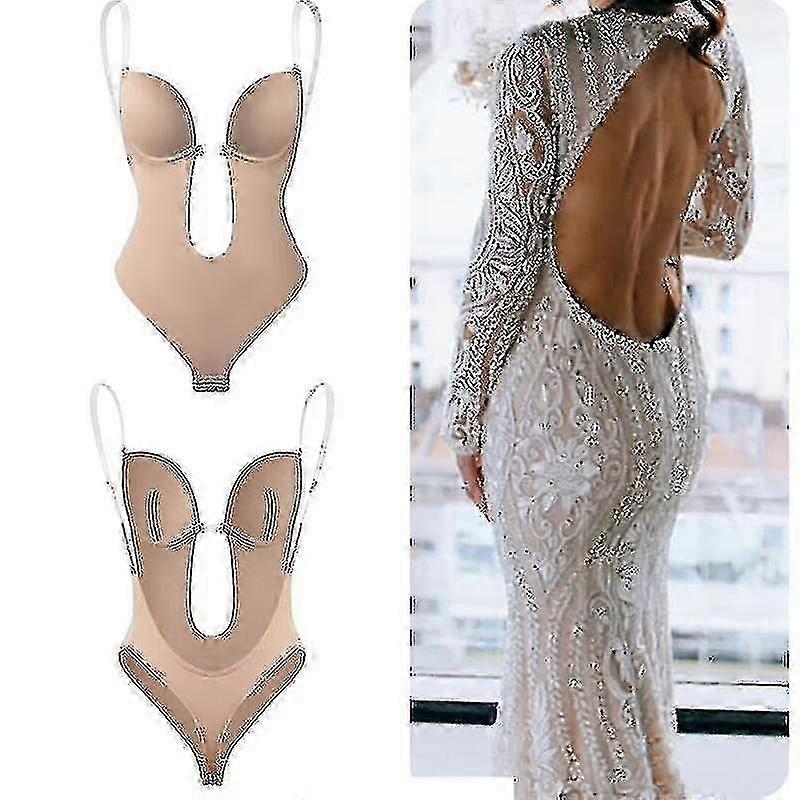 For Women's Deep V-neck Strapless Backless Bodysuit Shapewear