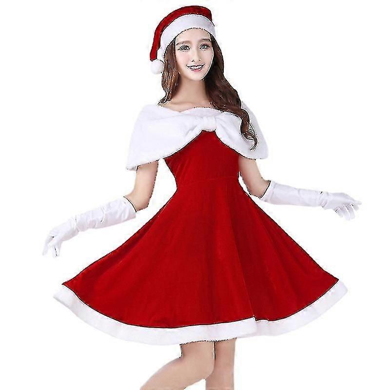 クリスマスコスチューム、コスプレ、クリスマスケープ、マント、リトルレッドハット、密集、ベルベット、ストラップレスケープ、大人、パーティー、Stage_mi、高品質