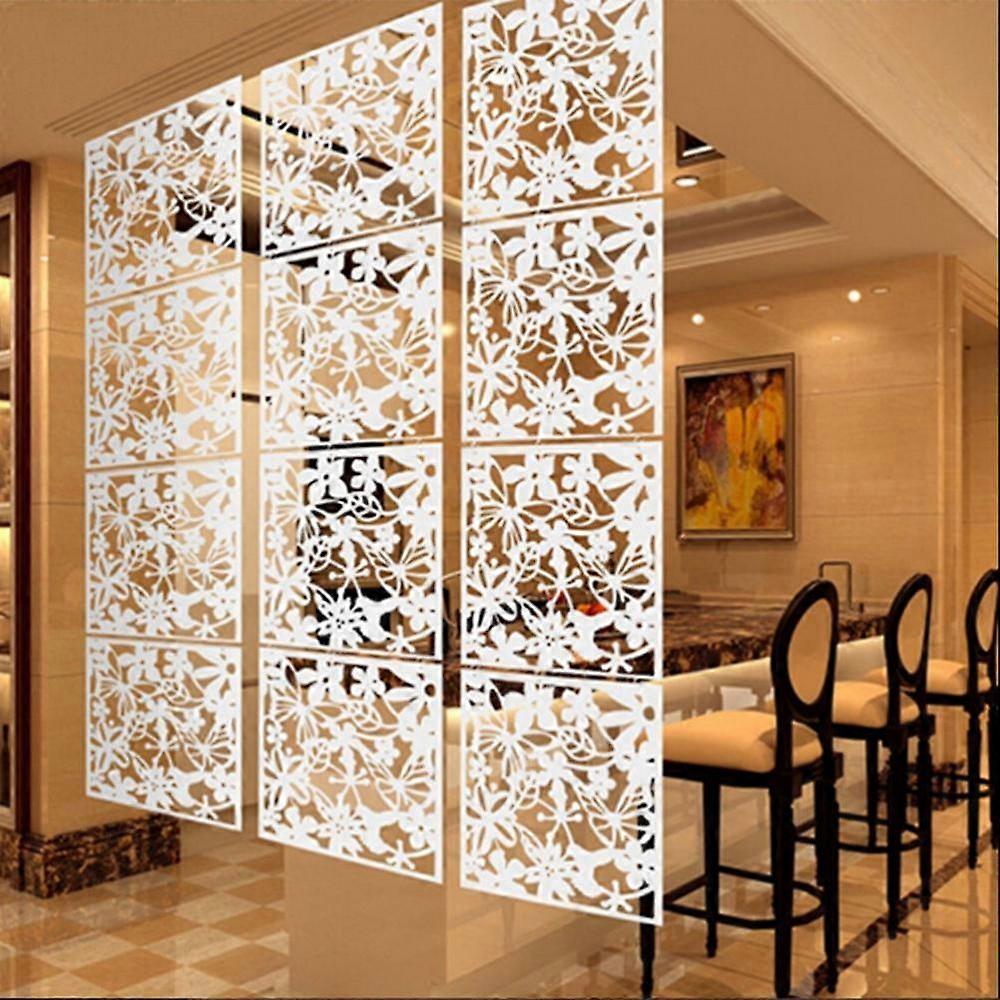 4 Flori Separator de cameră Decor Panouri de ecran tradiționale Separator de cameră Roșu