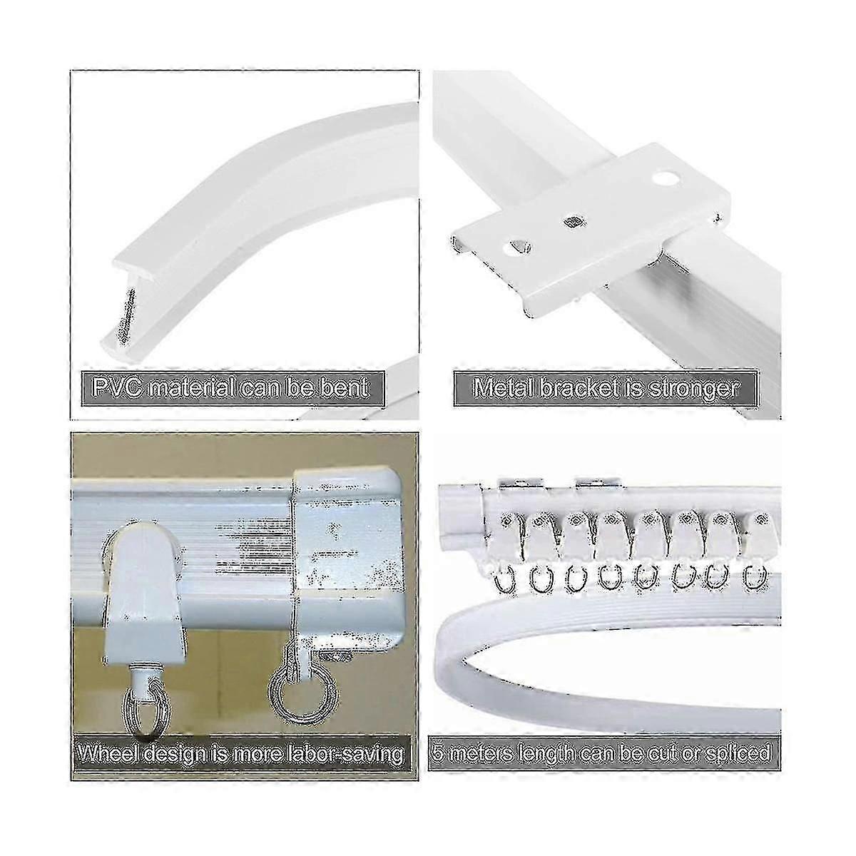 5 Metre Bendable Ceiling Curtain Rail, Flexible Ceiling Curtain Rail, Curtain Rail, Accessories, Curved Curtain Rail-Yvan