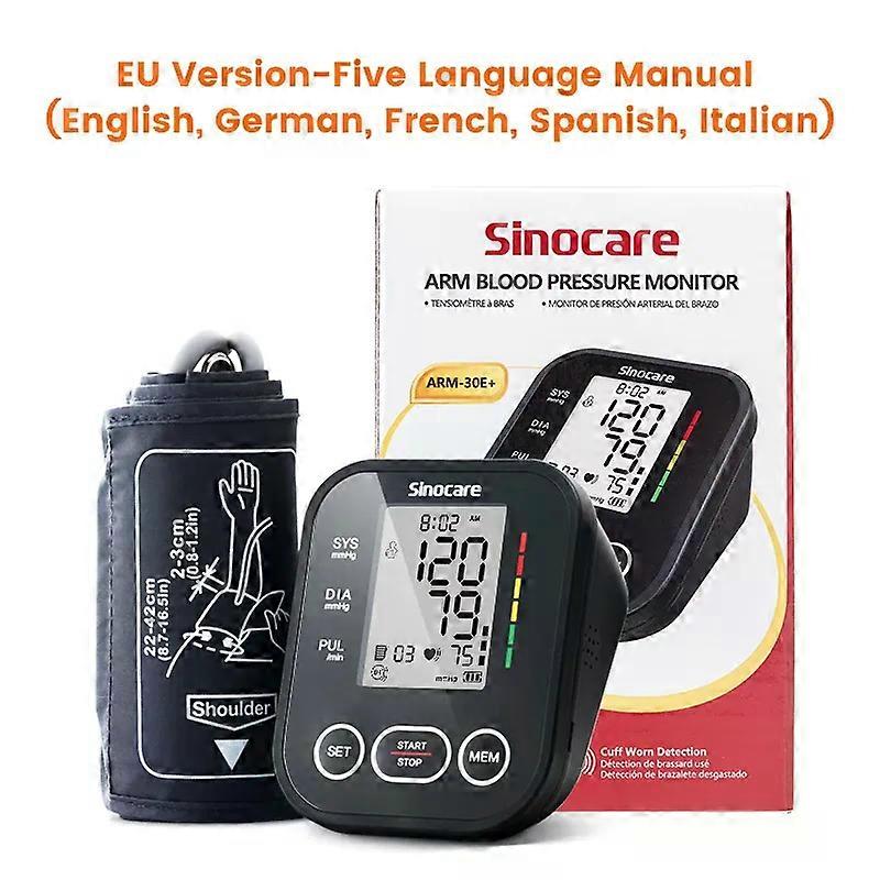 Sinocare Blood Pressure Monitor Digital Blood Pressure Measuring Device Home Use Blood Pressure Meter 22-42cm Long Cuff