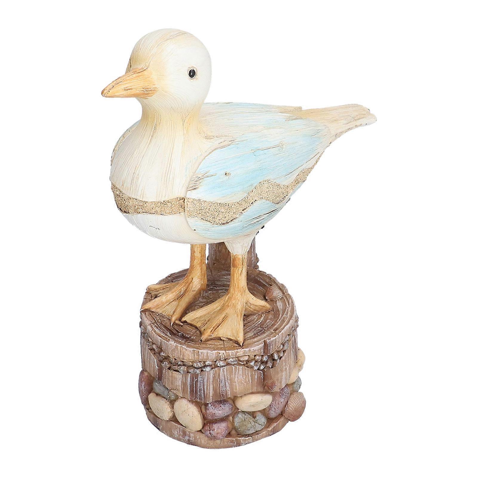 Seagull Figurine Resin Decorative Statue with Funny Appearance for Home and Garden Décor, 10-Inch Height