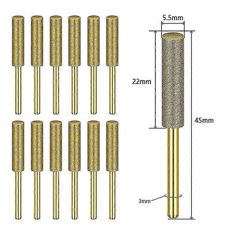 12pcs Diamond Chainsaw Sharpener Grinder Bits for Dremel Tools, Professional Precision Chain Grinding