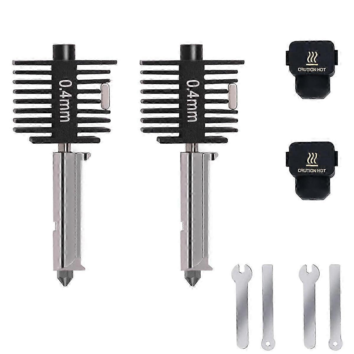 2PCS A1 Mini Upgrade Hotend Kit, 3D Printer Print Hot End Heating Block Kit with 0.4mm Hardened Steel Nozzle bs