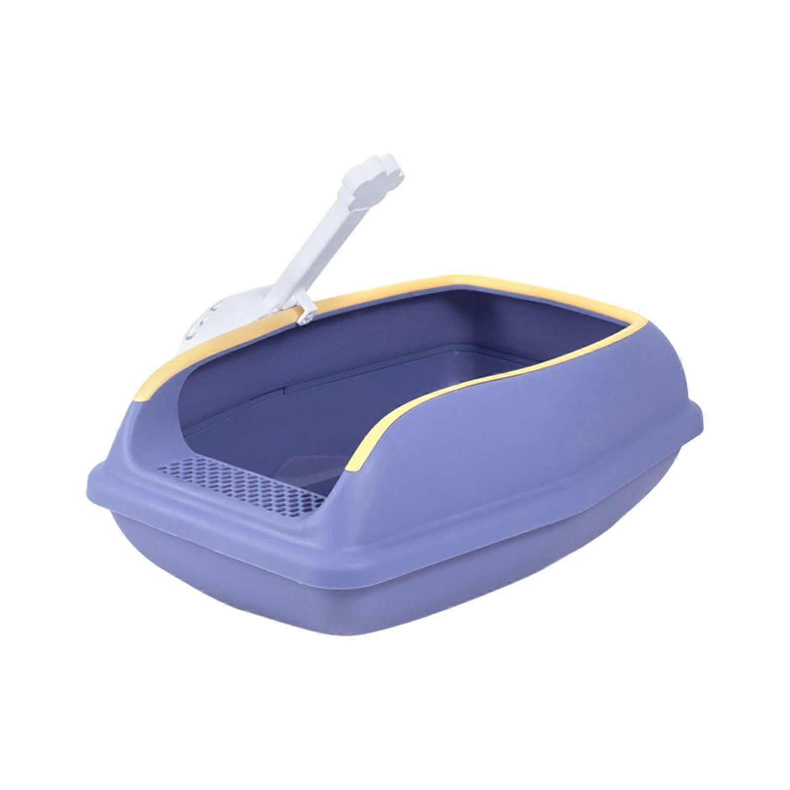 Litter Box Bedpan Portable with High Side Cat Sand Box Splashproof Kitten Toilet