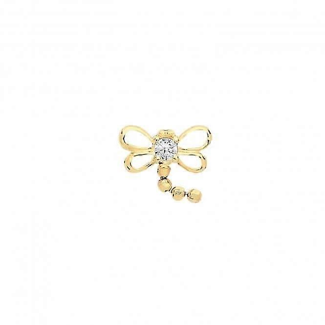 9ct Yellow Gold Dragonfly Cartilage 6mm Post Stud ES974