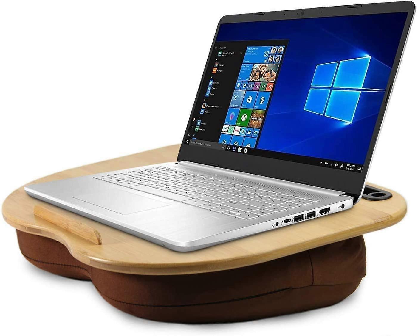 Portable laptop cushion lap tray cushion with cable hole and anti-slip strips for notebook, tablet