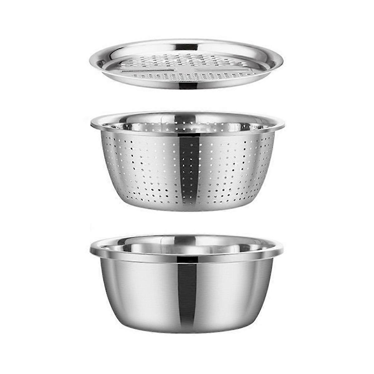 Multifunctonal Stainless Steel Basin,3 In 1 Stainless Steel Basin