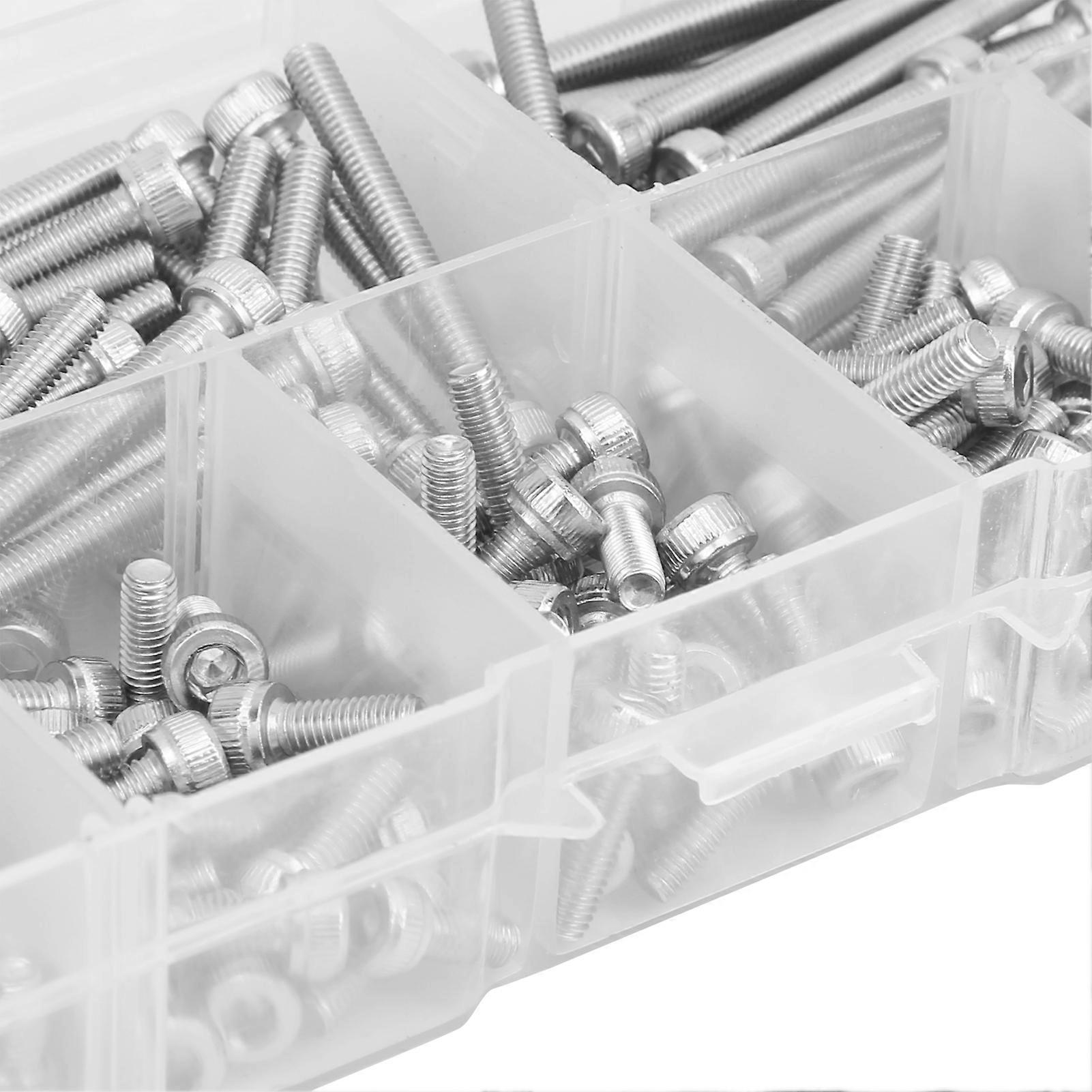 200Pcs M3 Stainless Steel Hex Socket Cap Head Screws Set