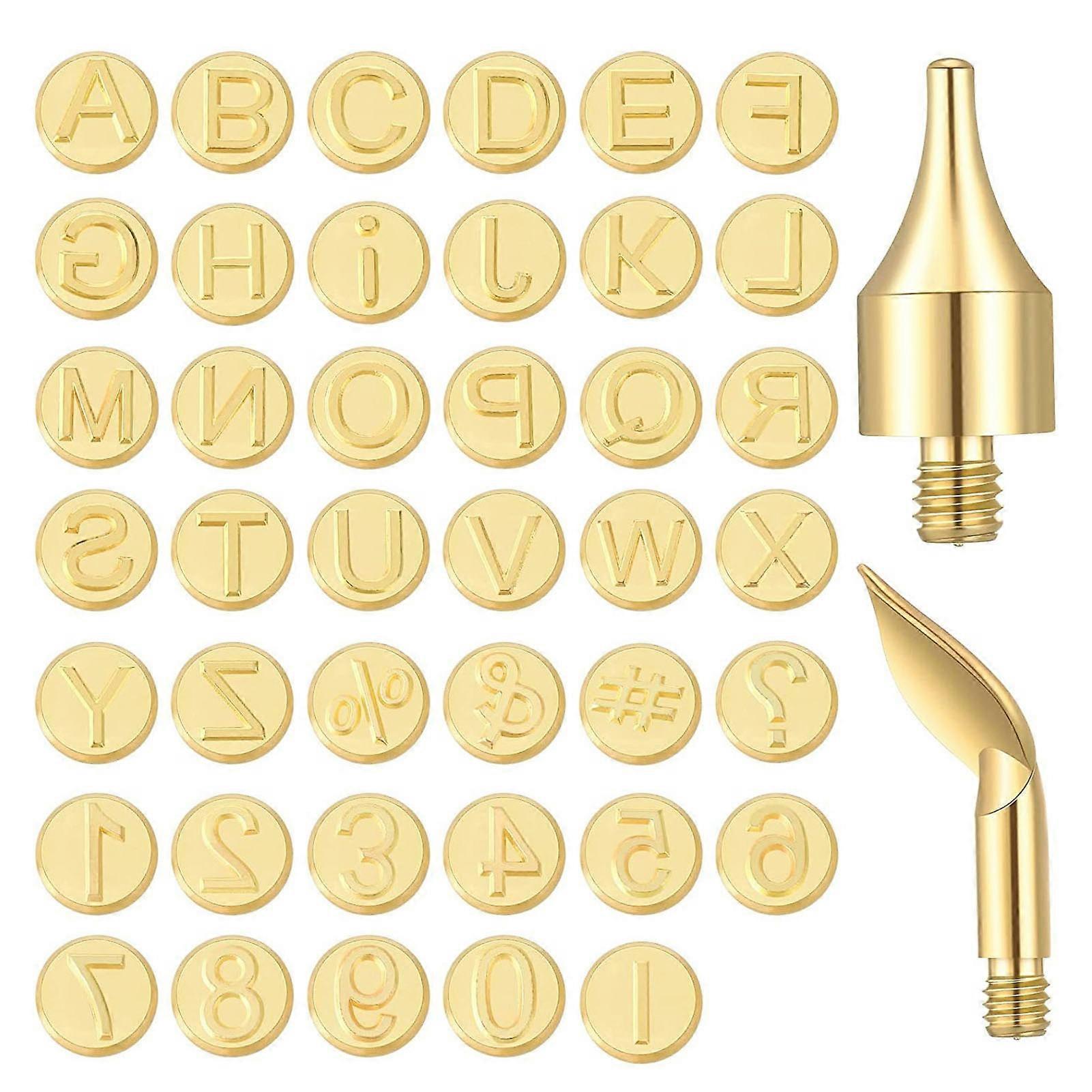 43 Pcs Letter Wood Burning Tips Set, Including Alphabet and Number Symbols, for Wood Burning, DIY, Embossing, Carving