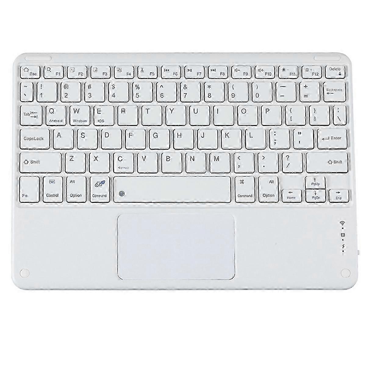 Touchpad Wireless Keyboard Bluetooth Keyboard for PC Tablet Gaming White