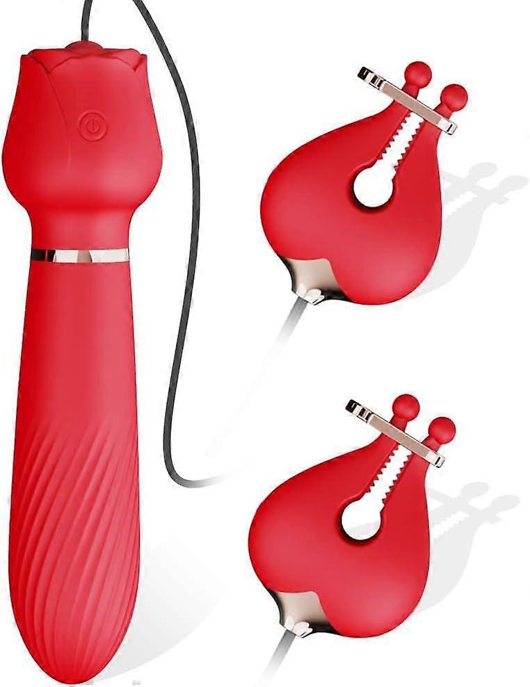 Morsetti per capezzoli elettrici Non Piercing Sexy Rose 3-in-1 multifunzionale a 10 frequenze per la casa e