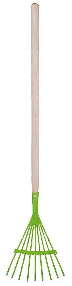 Green lawn rake for outdoor gardening