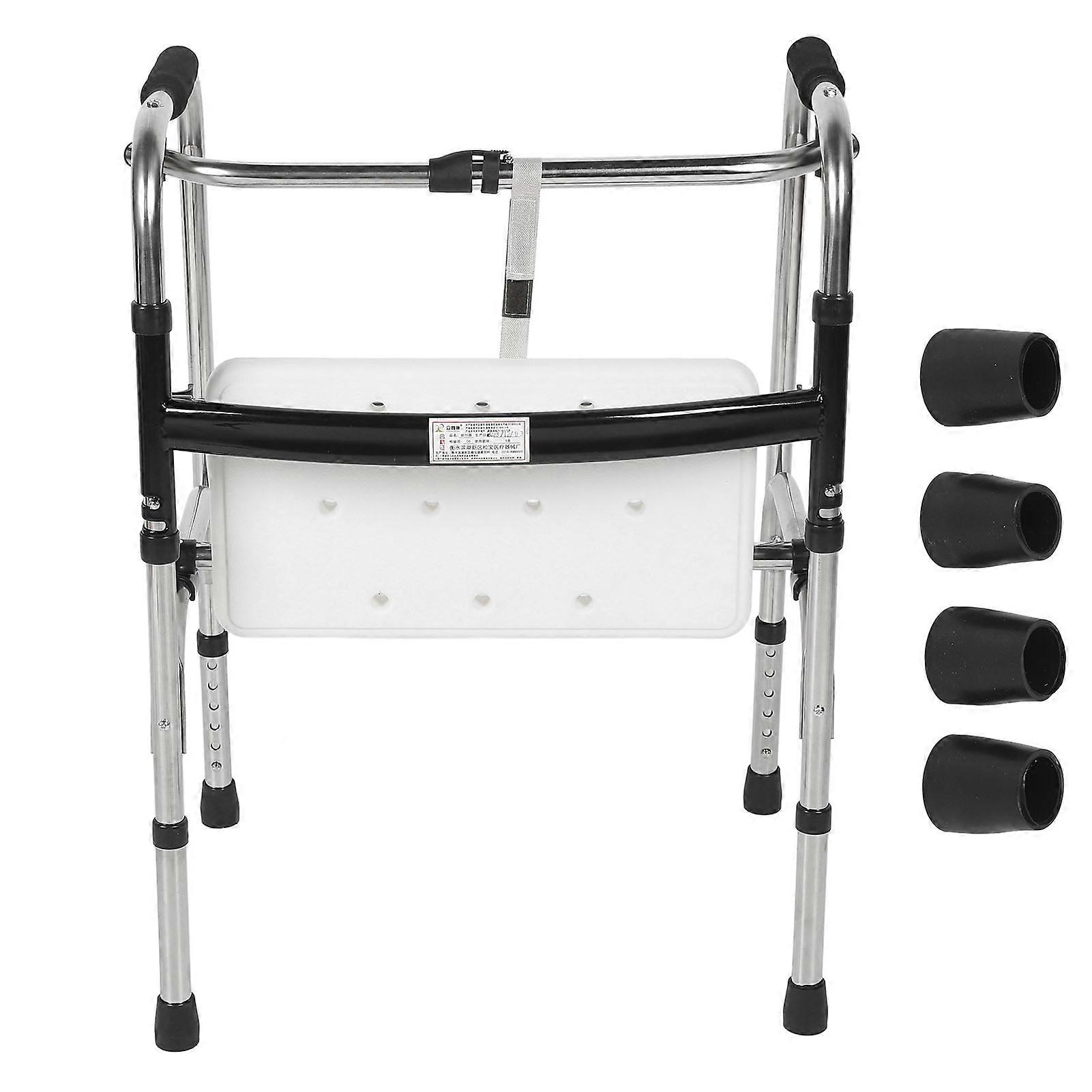 6-speed adjustable narrow walker, foldable stainless steel, elderly walking aid, for hospital families