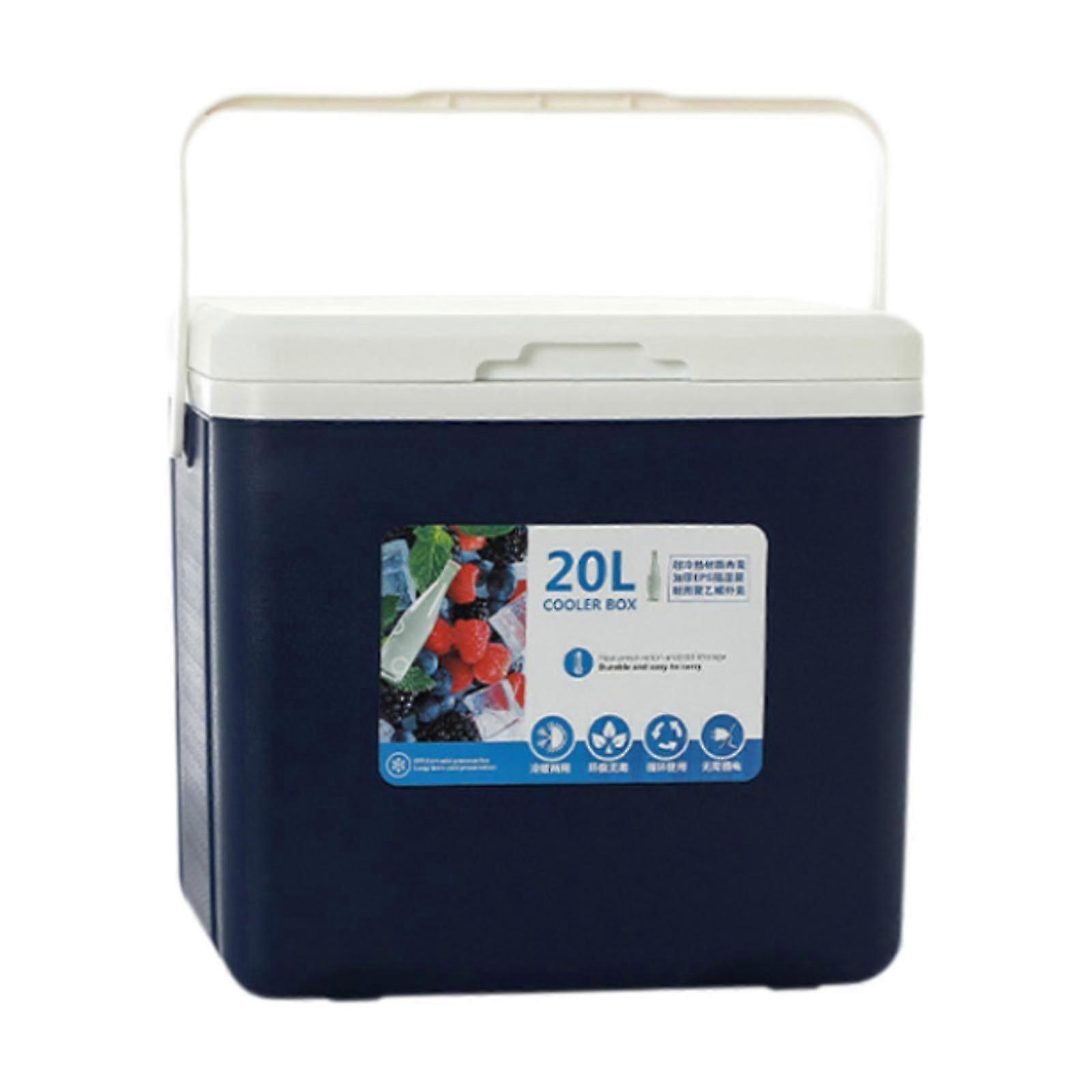 Cooler Box with Heavy Duty Handle Ice Chest Small for Barbecue Party White