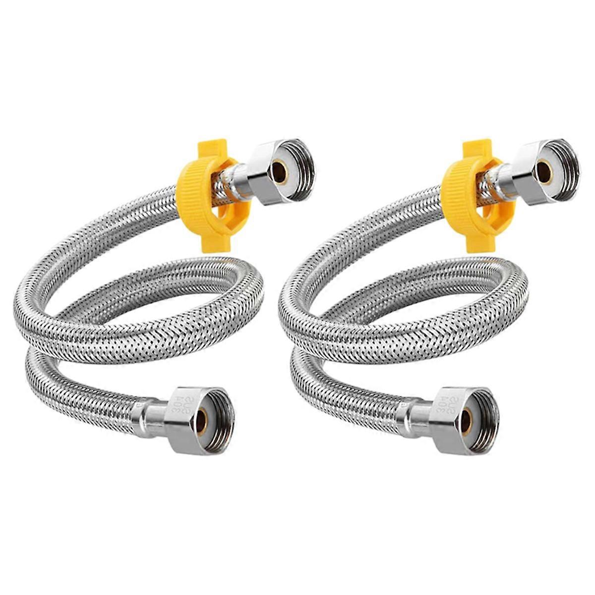 Stainless steel braided supply hose with internal thread compression thread external thread connector