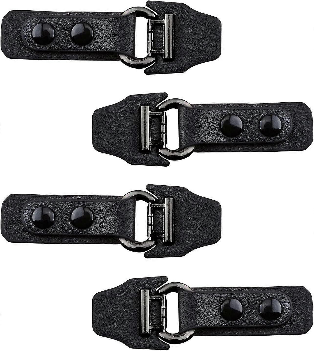 4 st svart metall läder lås fästen, läder stängning klämma hållare spänne klämma kofta klämmor för klädtillbehör sy