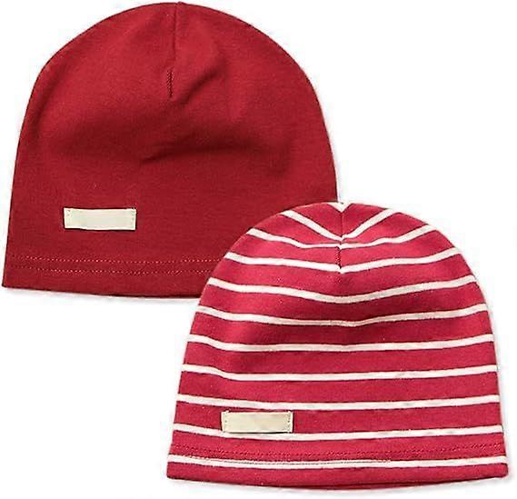 7 months - 3 years - Pack of 2 Cotton Newborn Hats for Baby Boys Knitted Hats Child Boys