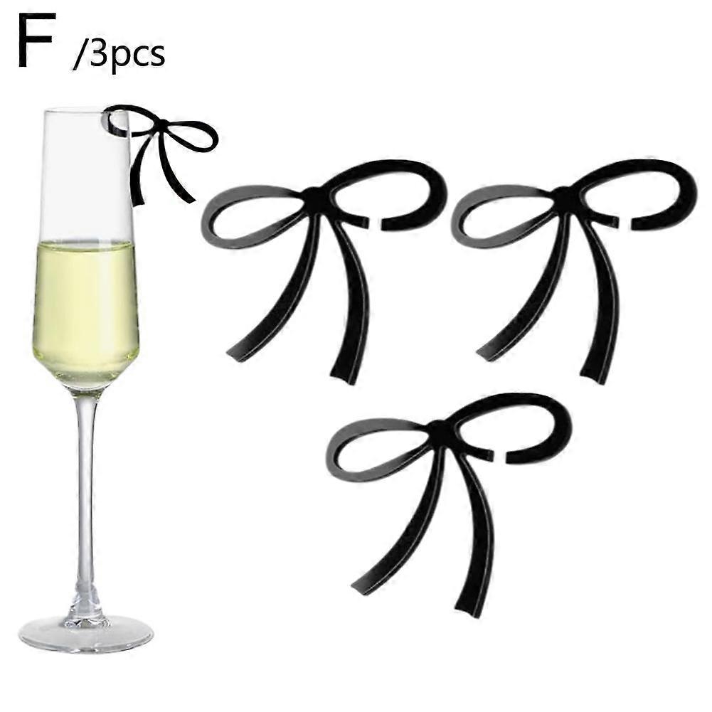 Bow Drink Markers,2" Wine Glass Markers Bowknot Drink Tag for Bachelorette