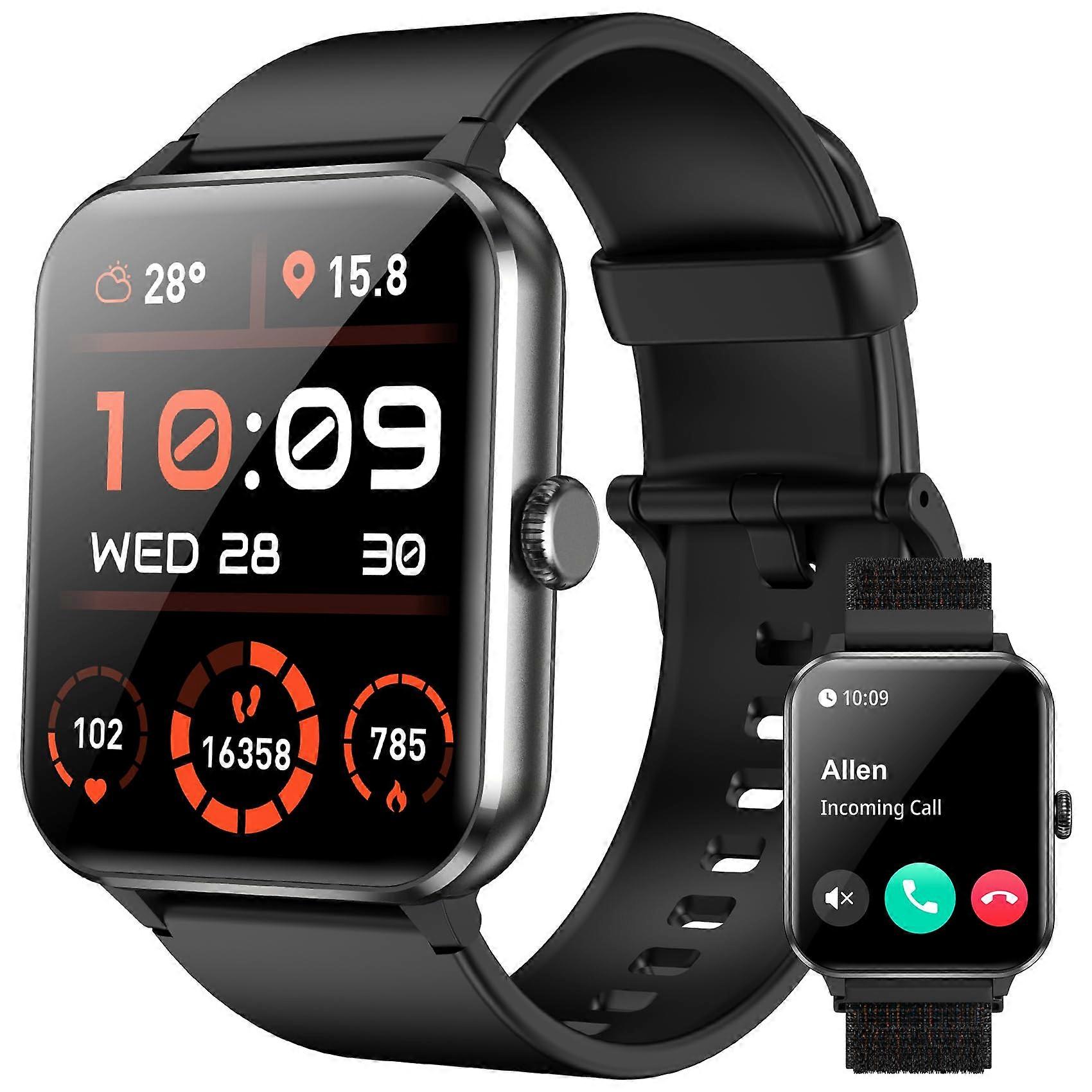 Smart Monitoring, 1.85 '' HD Smart Swatch for Men (Response/Machine Call), Heart Speed/Sleep/SPO2/IP68