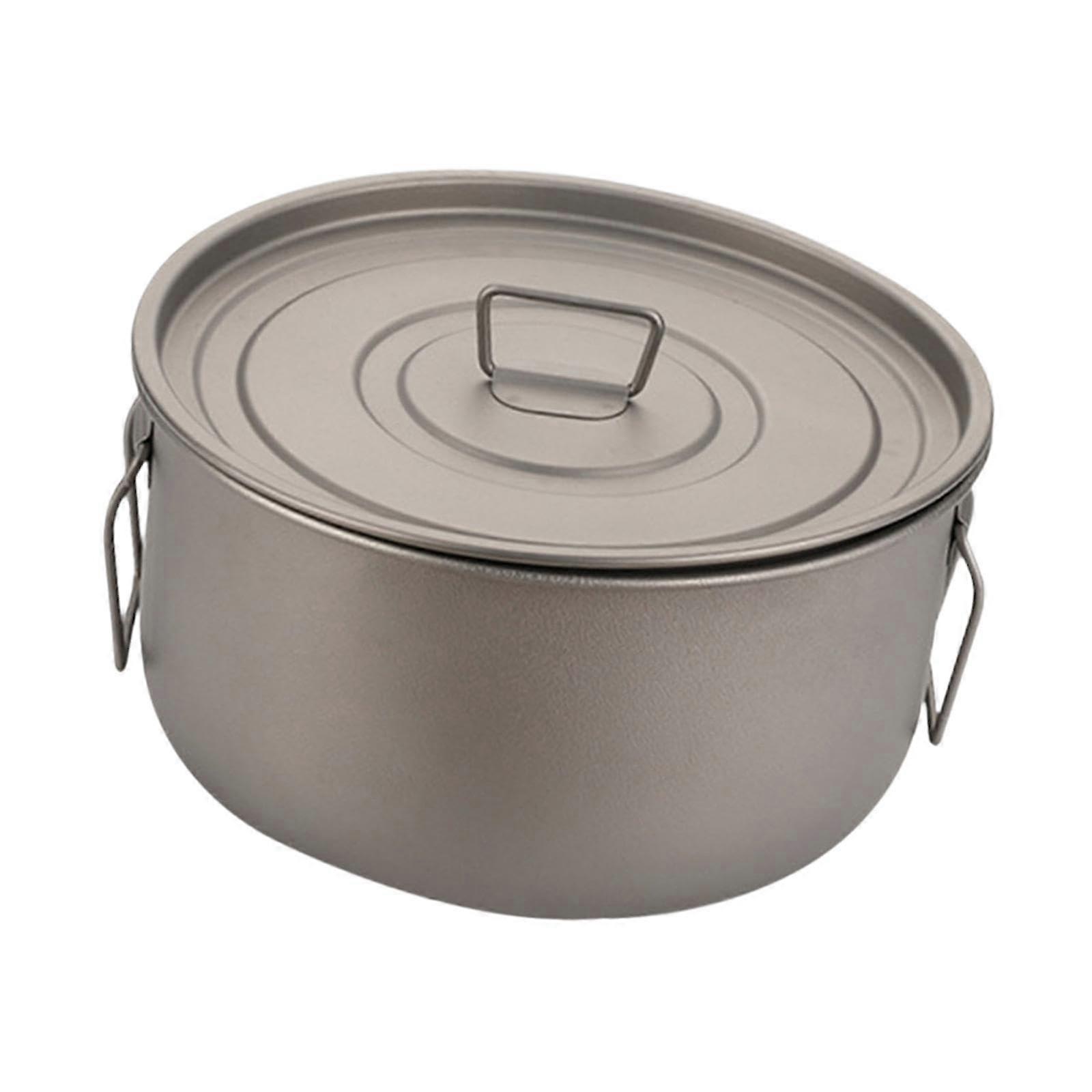 Titanium Pot 1.8L Easy to Clean Pot and Pan for Hiking Gear Outdoor