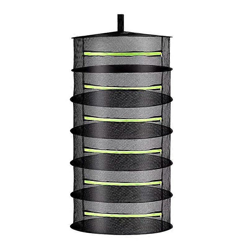 Herb Drying Rack, Foldable Hanging Mesh Drying Rack, Hanging Mesh Net for Plants Seeds and Buds (6 layer)