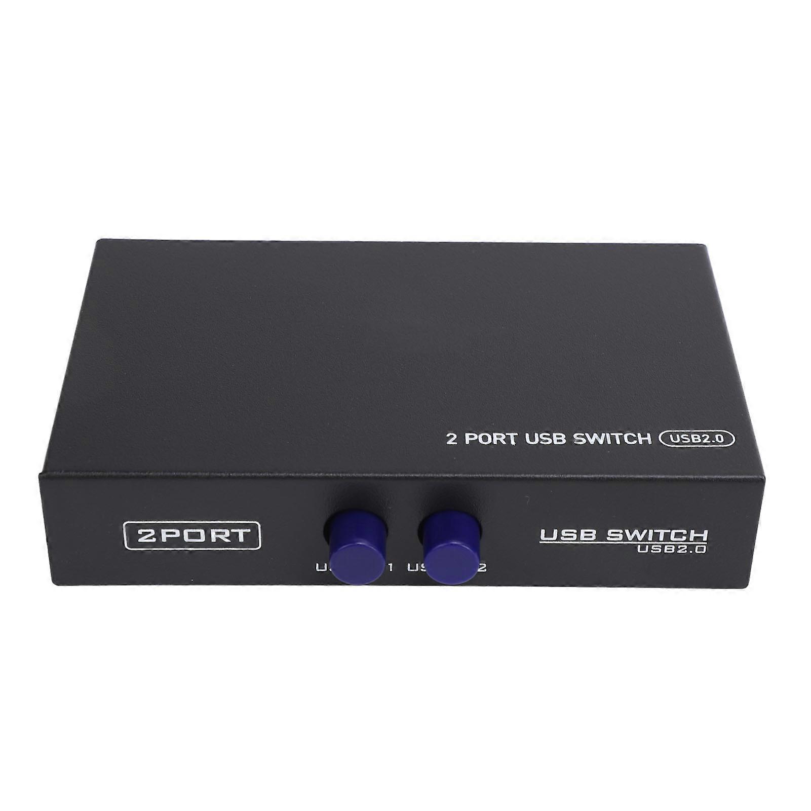 2 Port Switch Professional Efficient 2 PCs Share 1 Device USB 2.0 Switcher for Printer Scanner Camera Keyboard