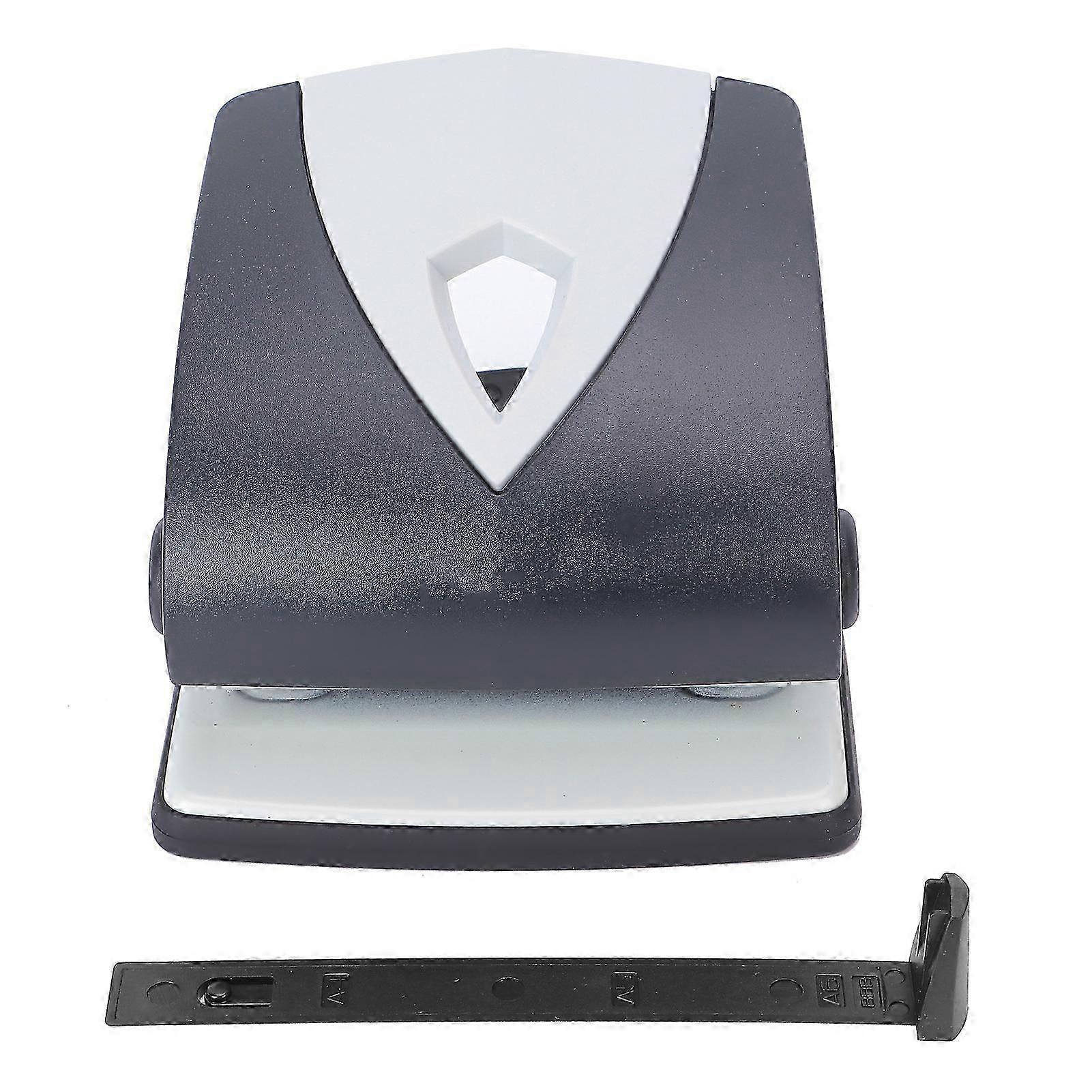 Hole Punch Small Plastic Adjustable Positioning Punching Machine for Stationery BindingBlack