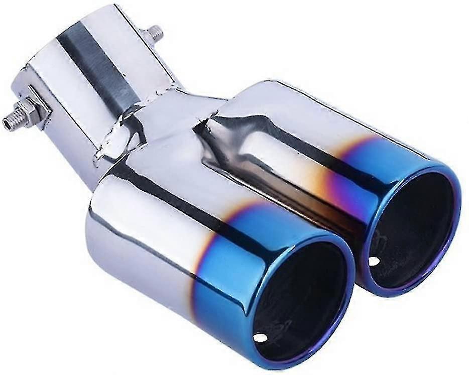 rustfritt stål dobbel eksosspiss (buet stil)