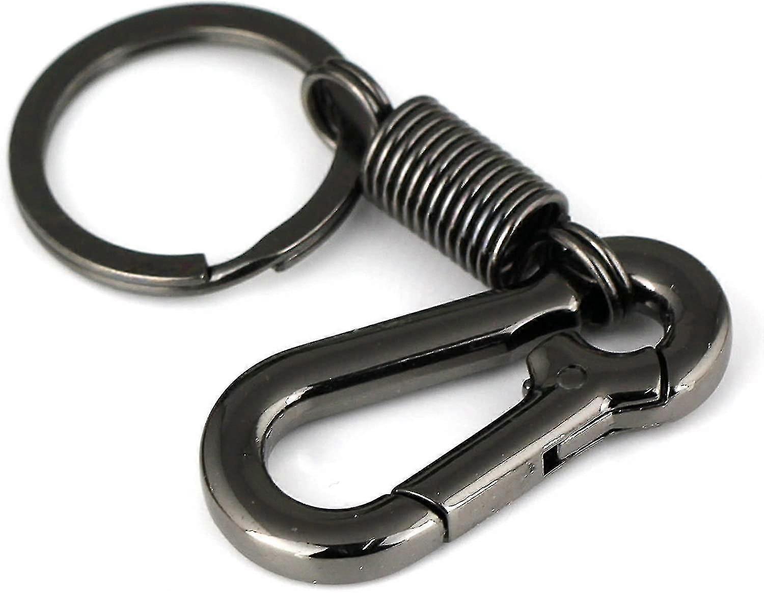 3pcs retro stil enkel og tøff karabinkrok form nøkkelring metall retro nøkkelring (svart)