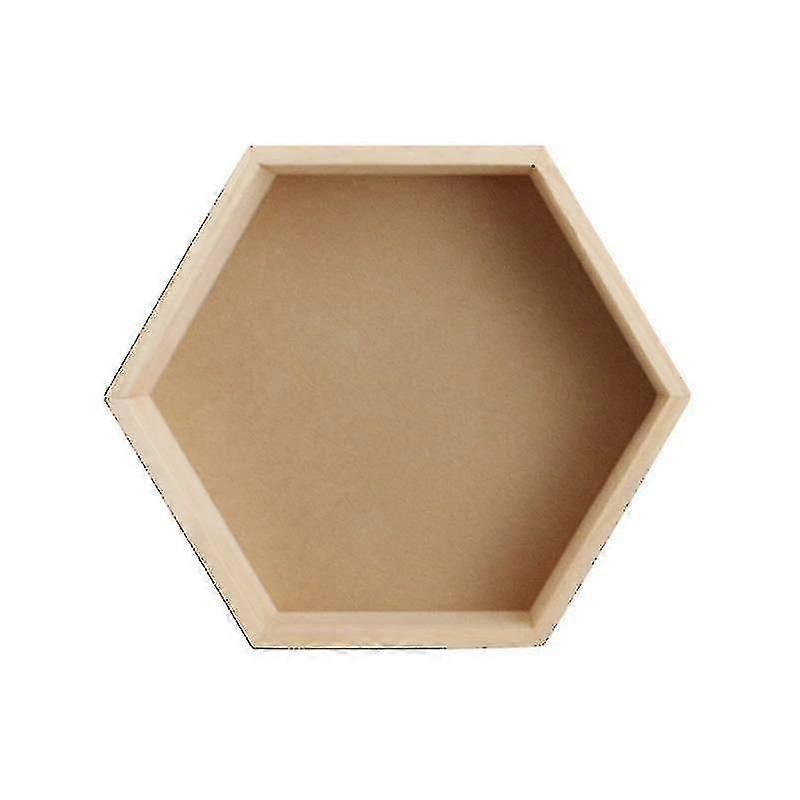 Solid Wood Wall Shelf Display Rack Honeycomb Hexagonal Shelf-14*8*24cm-