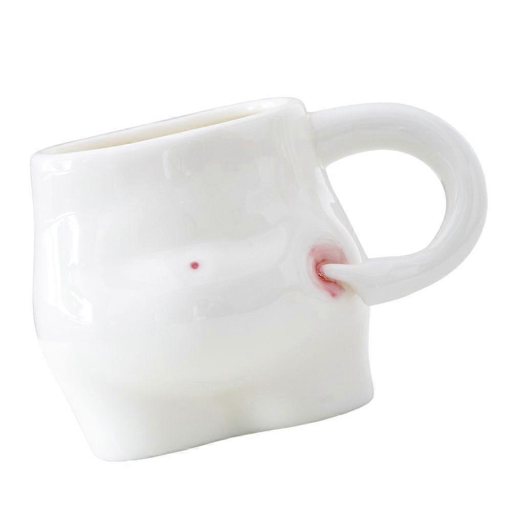 Ergonomic Ceramic Squeeze Belly Cup Porcelain Milk Cup Drinkware with Handle