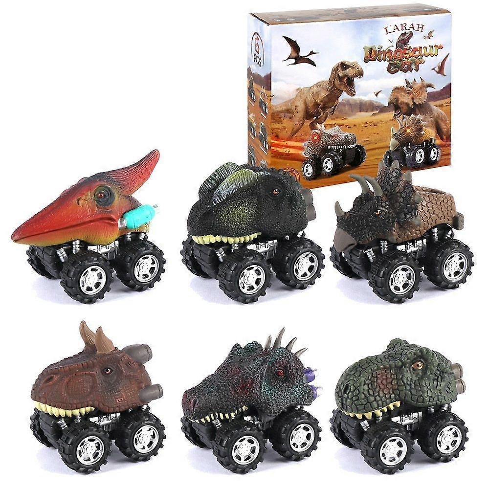 6 hand-painted simulation pull back dinosaur fans you dinosaur model dinosaur toy car