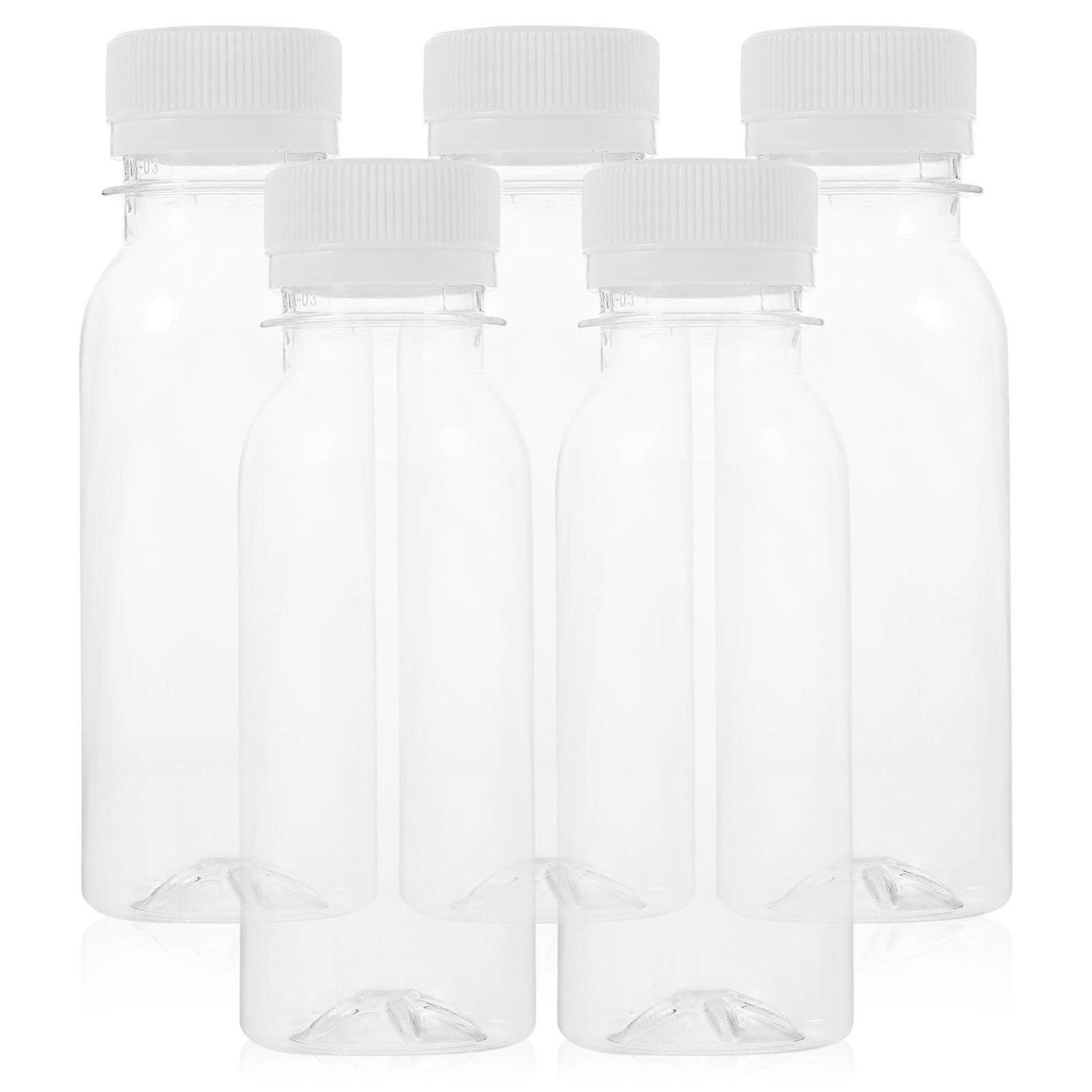 5pcs Yogurt Storage Bottles Portable Milk Bottle with Lids Multipurpose Beverage Bottles