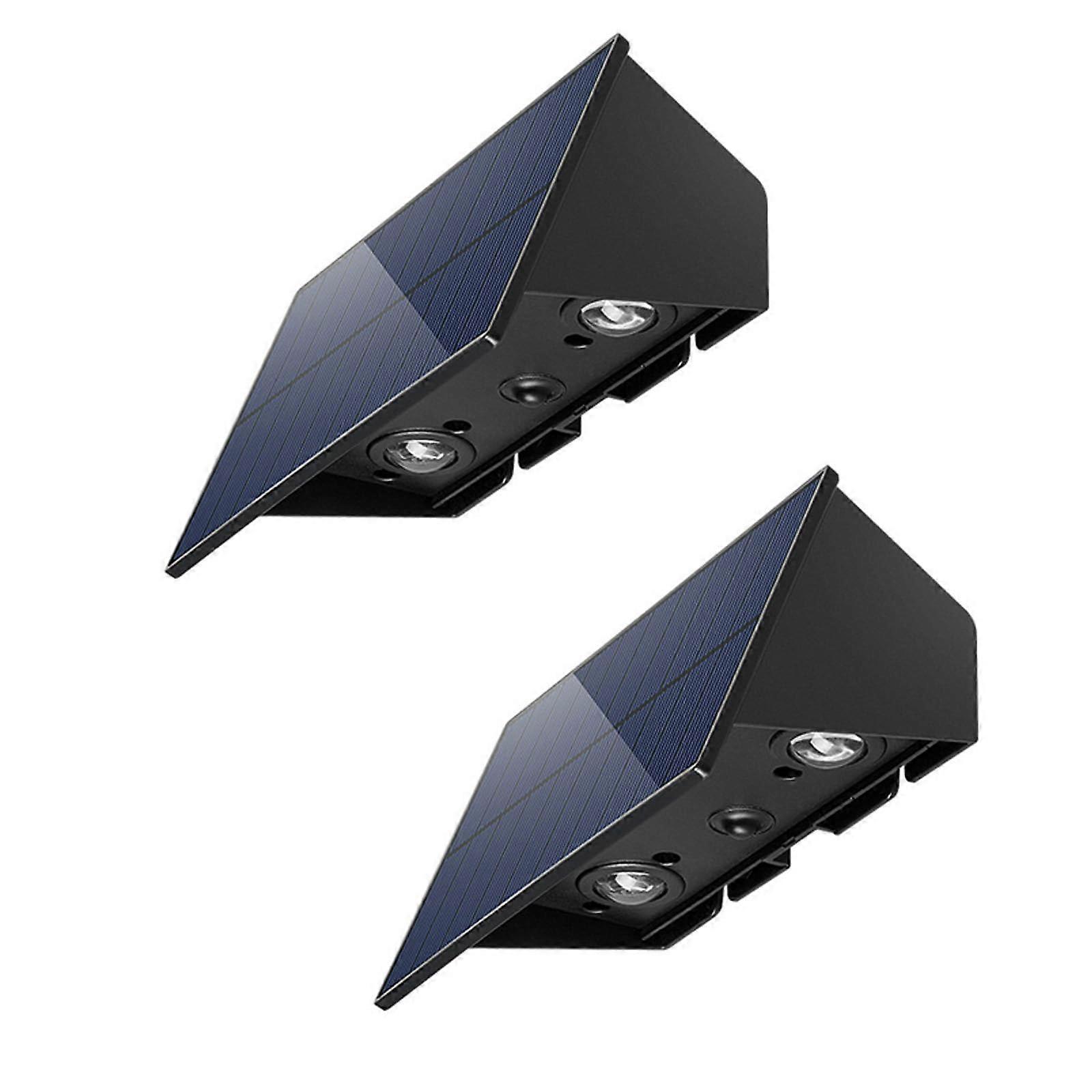 Solar Wall Light, 2 Pack LED Outdoor Lighting, Automatic Sensor Bulb, Waterproof Night Illumination