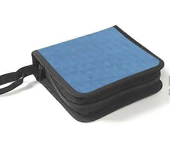 Portable 40 disc CD DVD storage bag wallet storage box storage box zipper photo album box blue