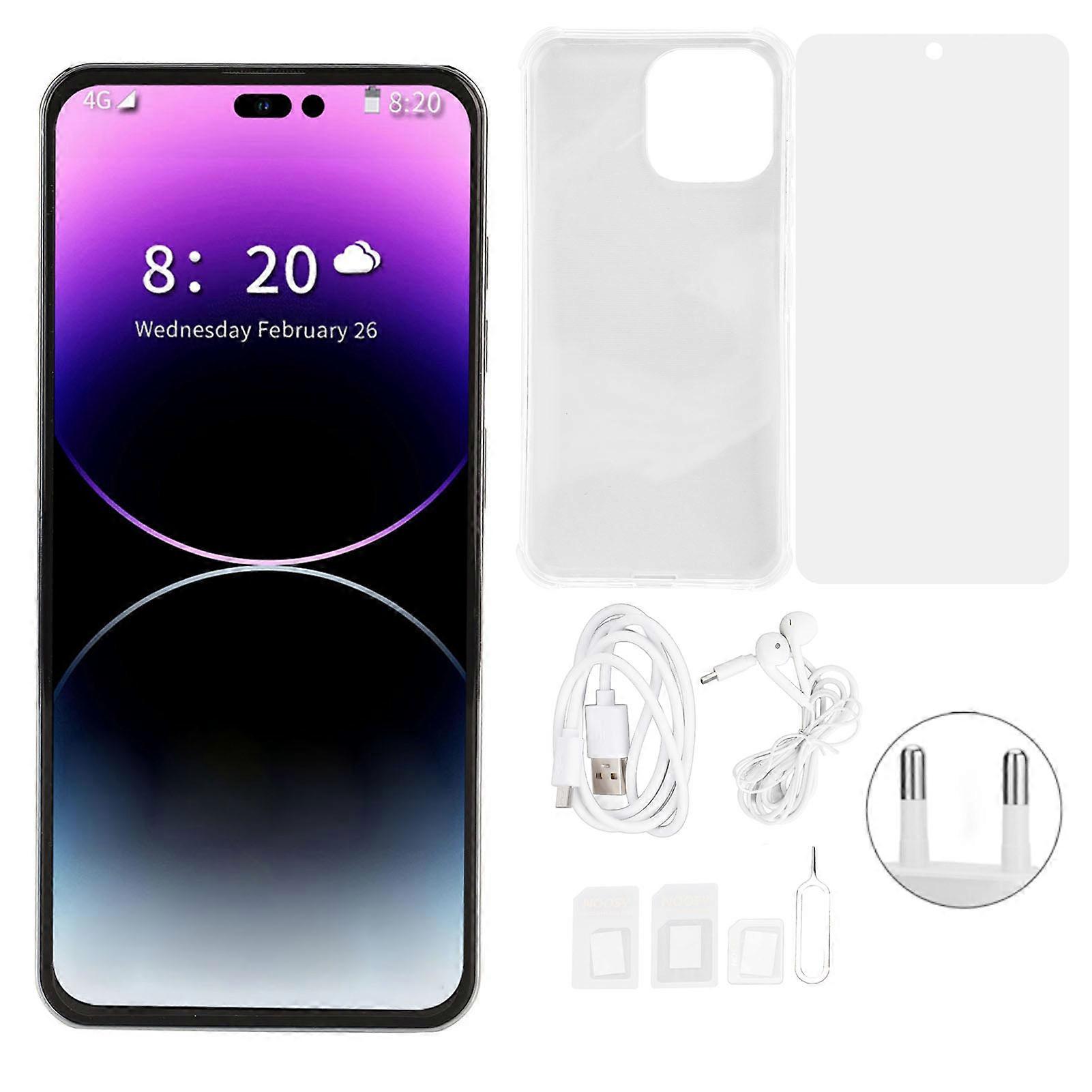 I14 ProMax Smartphone 6.7in 4G Network 4GB RAM 128GB ROM 4000mah Battery Cellphone for Android 12