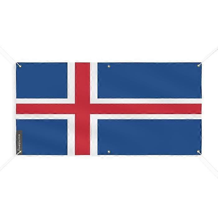 Iceland Flag Banner 6 Grommets 180x360cm Polyester