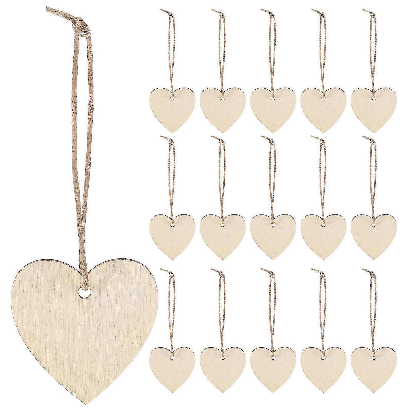 200Pcs ημιτελείς ξύλινες ετικέτες σκαφών καρδιάς με την τρύπα 3.3X3.3cm