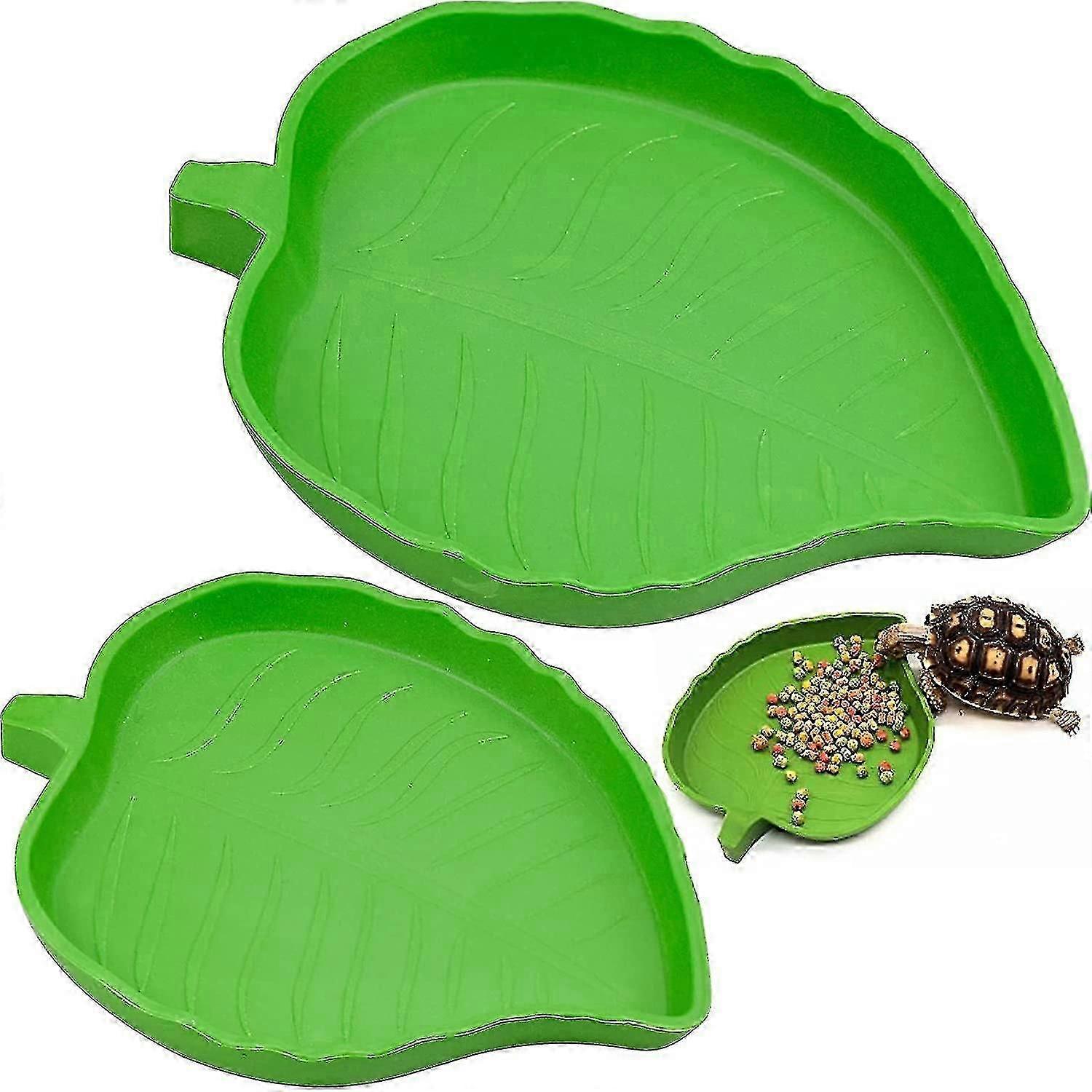 2 Pieces Reptile Food Water Bowl Turtle Drinker Reptile Bowl For Small Pets Reptiles Turtles Lizards