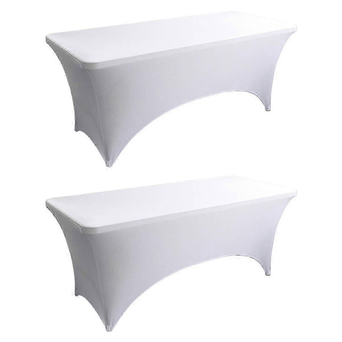 Tablecloths for Rectangular Tablecloths,Stretch Fit Tablecloths,for Events, Cocktail Parties White