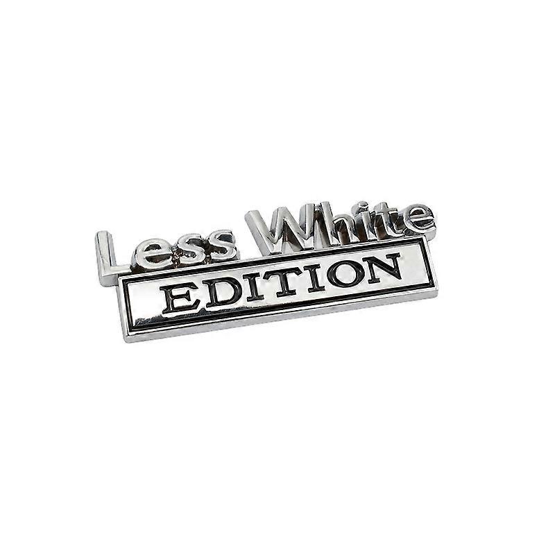 2 PCS Car Metal Leaf Board Label Less White Edition Modified Body Labeling