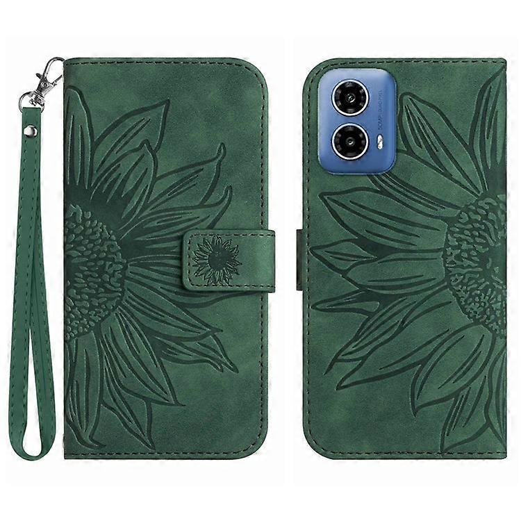 HT04 Compatible For Motorola Moto G85 5G Case Sunflower Flip Shockproof PU Leather Phone Cover