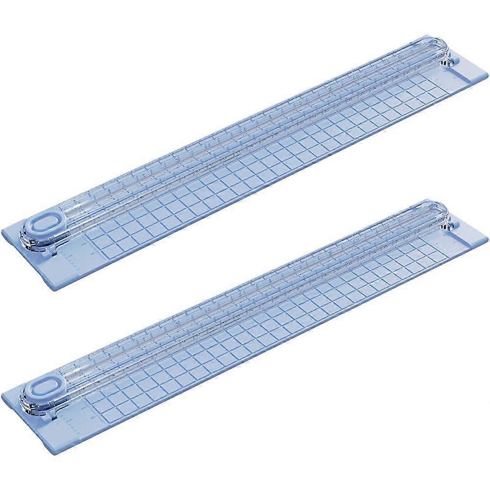 2 Pcs/Set A3 Paper Cutter Trimmer Mini Paper Cutter Scrapbooking Tool Safety Protection for Craft Paper Card Blue