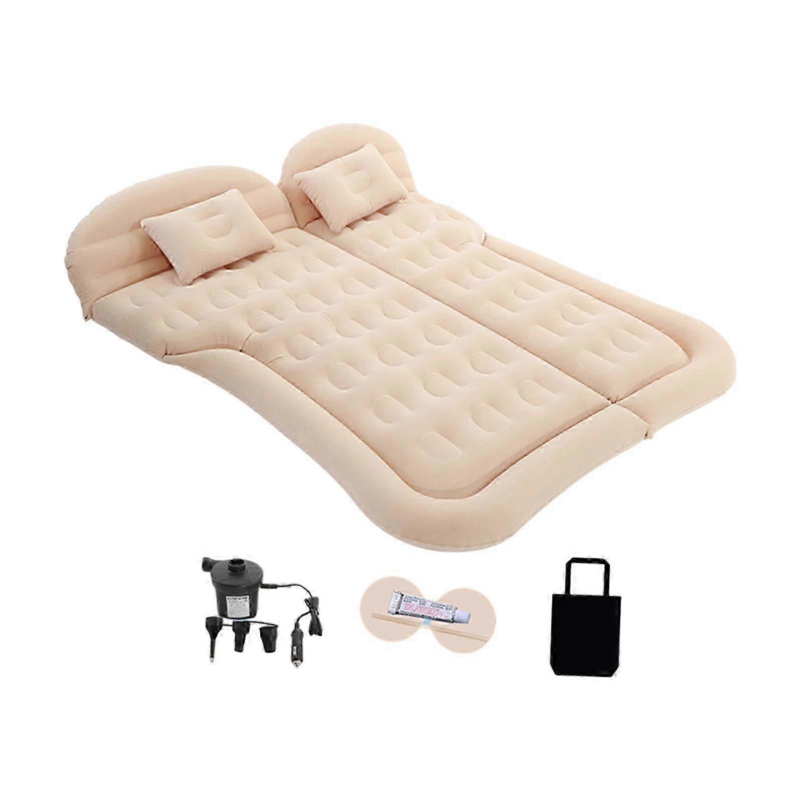 (Beige) Suv Inflatable Air Mattress Camping Mattress For Courtyard Balcony Versatile Black