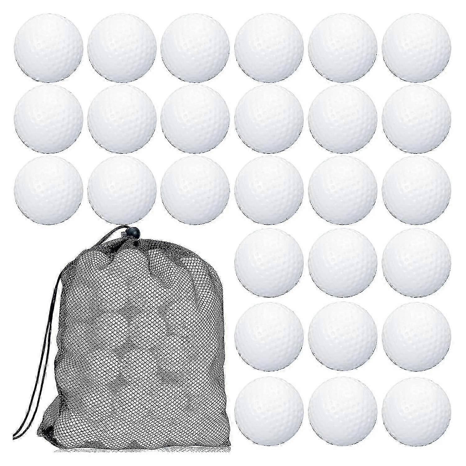 100 Pcs Hollow Golf Practice & Training Balls with Mesh Drawstring Storage Bags